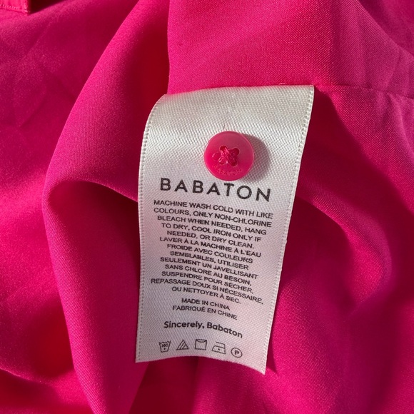 BABATON Aritzia Hot Pink 90’s Slit Mini Dress - Picture 6 of 7